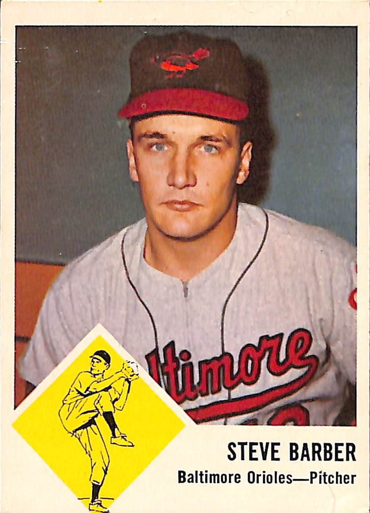 FIINR Baseball Card 1963 Steve Barber Vintage Baseball Card #1 - Mint Condition