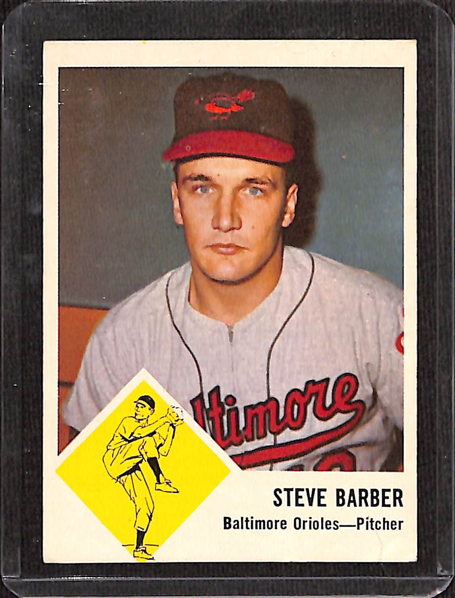 FIINR Baseball Card 1963 Steve Barber Vintage Baseball Card #1 - Mint Condition