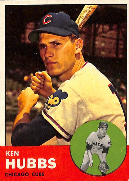 FIINR Baseball Card 1963 Topps Ken Hubbs Vintage Baseball Card #15 - Pristine - Mint Condition