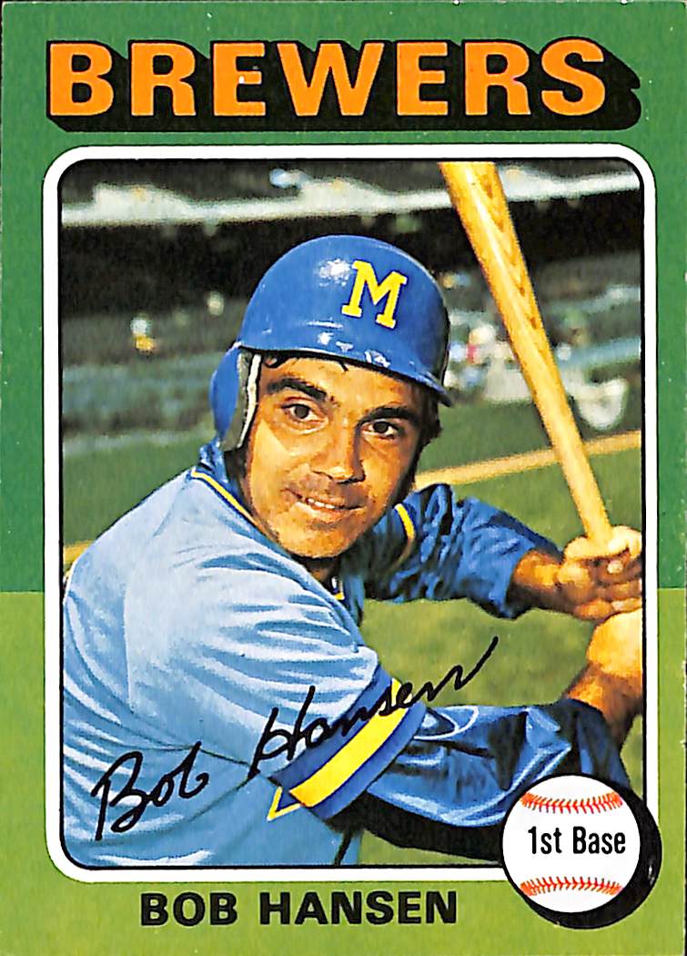 FIINR Baseball Card 1975 Topps Bob Hansen Vintage Baseball Card #508 - Pristine - Mint Condition