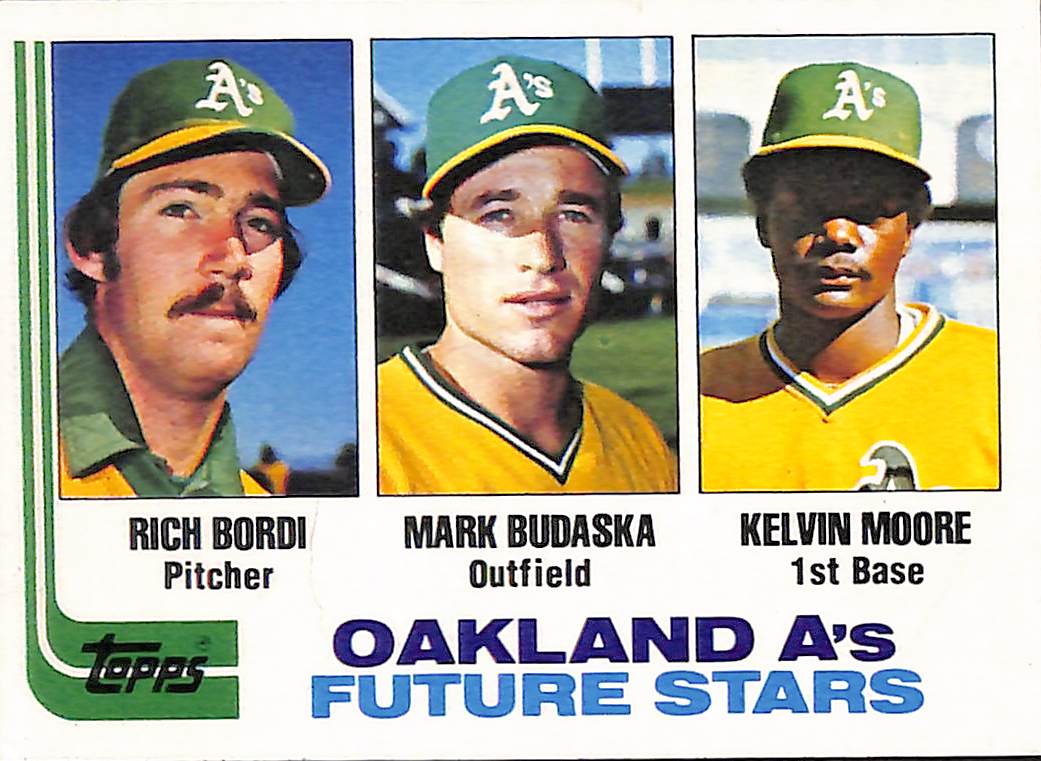 FIINR Baseball Card 1982 Topps Rich Bordi - Mark Budaska - Kelvin Moore Vintage Baseball Card #531 - Mint Condition