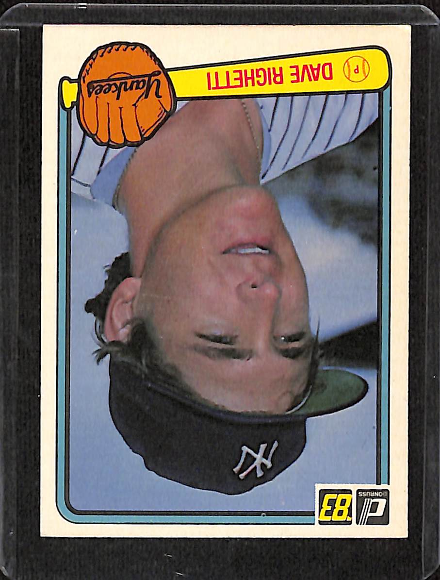 FIINR Baseball Card 1983 Donruss Dave Righetti Vintage MLB Baseball Card #199 - Mint Condition