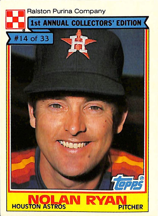 FIINR Baseball Card 1984 Topps Purina Nolan Ryan Vintage Baseball Card Astros #14 of 33 - Mint Condition