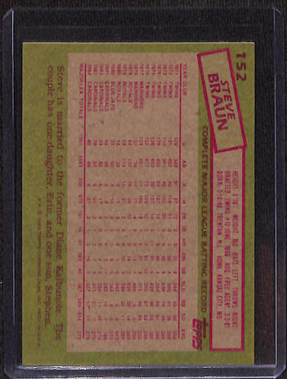 FIINR Baseball Card 1985 Topps Vintage Steve Braun Vintage Baseball Card #152 - Mint Condition