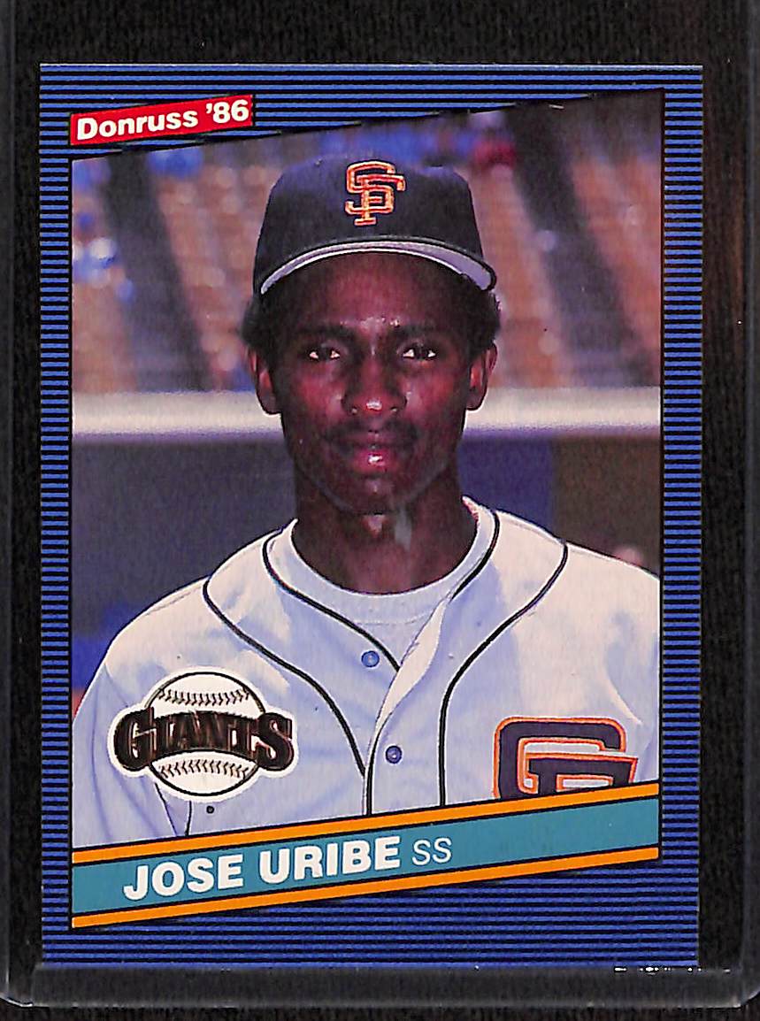 FIINR Baseball Card 1986 Donruss Jose Uribe Error Baseball Card #236 - Error Card - Mint Condition