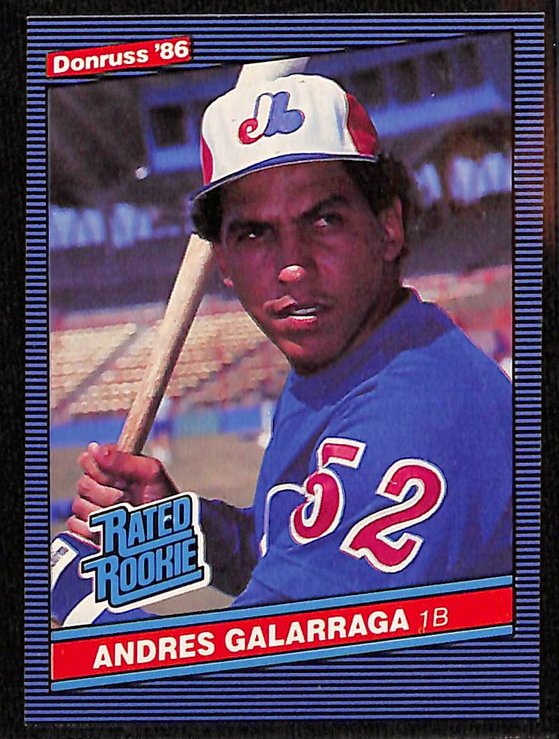 FIINR Baseball Card 1986 Donruss Rated Rookie Andres Galarraga MLB Baseball Card #33 - Rookie - Mint Condition