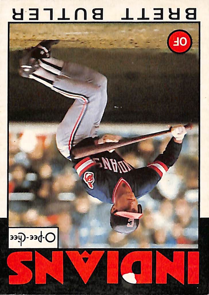 FIINR Baseball Card 1986 O-Pee-Chee Brett Butler Error Baseball Card #149 - Rare Error Card - Mint Condition