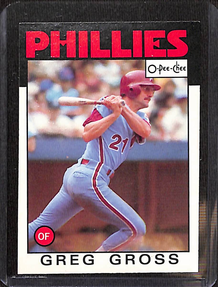 FIINR Baseball Card 1986 O-Pee-Chee Greg Gross Vintage MLB Baseball Card #302 - Mint Condition