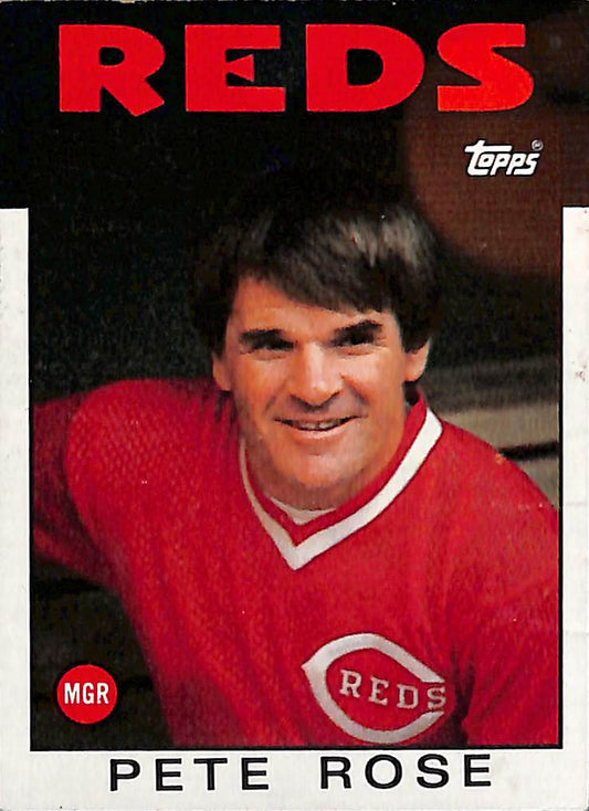 FIINR Baseball Card 1986 Topps Pete Rose Vintage Baseball Card #741 - Mint Condition