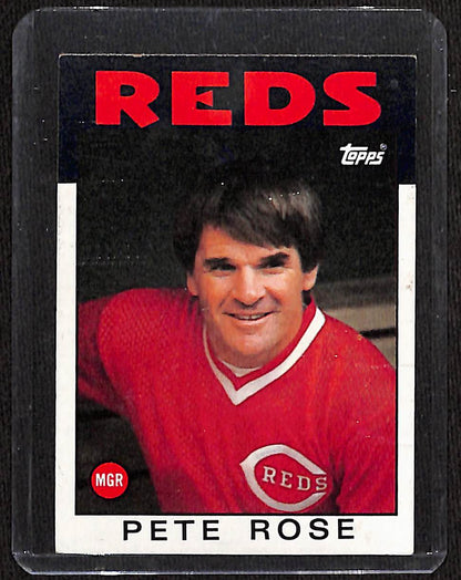 FIINR Baseball Card 1986 Topps Pete Rose Vintage Baseball Card #741 - Mint Condition