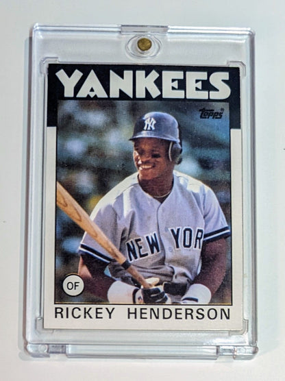 FIINR Baseball Card 1986 Topps Rickey Henderson Vintage Baseball Card #500 - Mint Condition