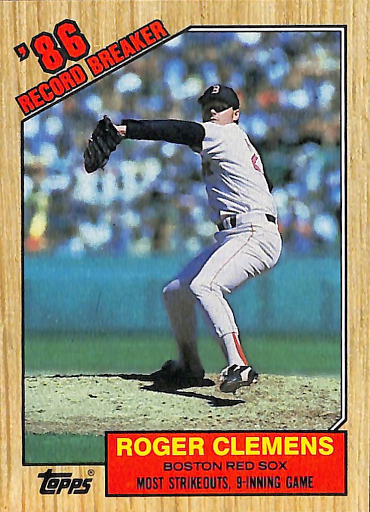 FIINR Baseball Card 1986 Topps Roger Clemens Vintage Baseball Error Card #1 - Error Card - Mint Condition
