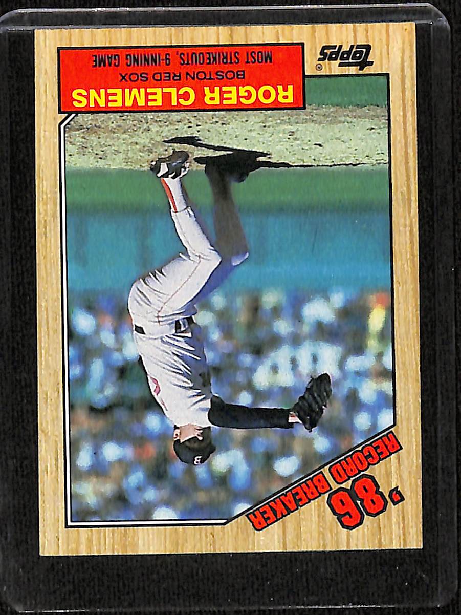 FIINR Baseball Card 1986 Topps Roger Clemens Vintage Baseball Error Card #1 - Error Card - Mint Condition