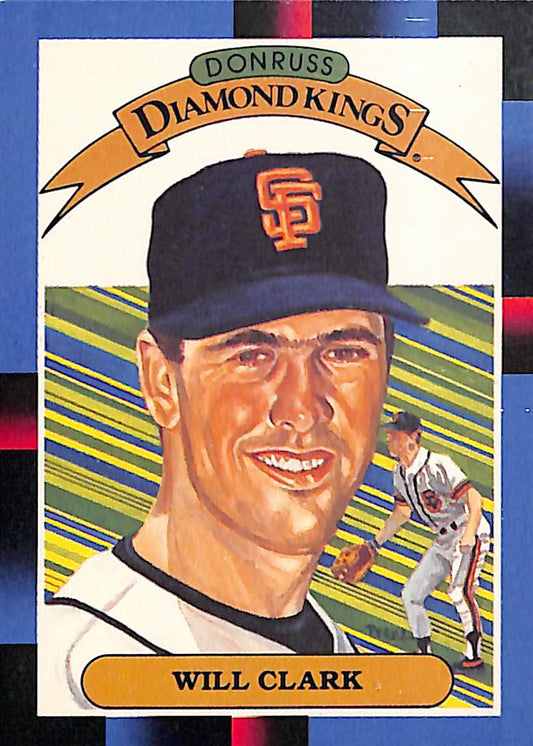 FIINR Baseball Card 1987 Donruss Diamond Kings Will Clark MLB Vintage Baseball Player Card #21 - Mint Condition