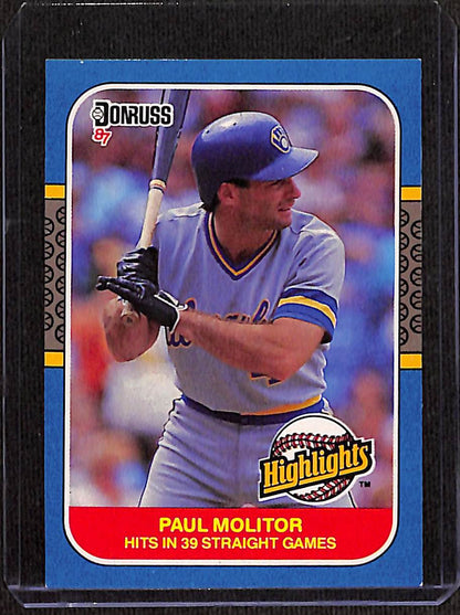 FIINR Baseball Card 1987 Donruss Paul Molitor Highlights Vintage MLB Baseball Card #29 - Mint Condition