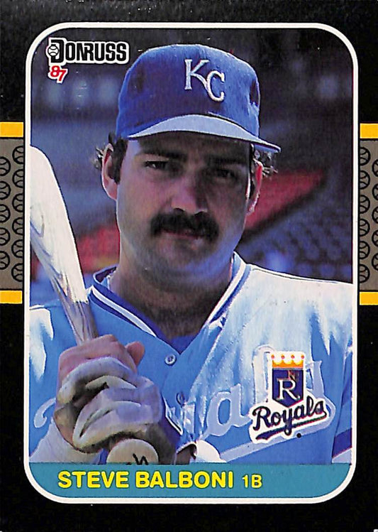 FIINR Baseball Card 1987 Donruss Steve Balboni Vintage MLB Baseball Card #102 - Mint Condition