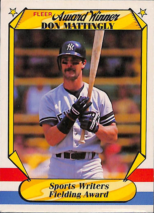 FIINR Baseball Card 1987 Fleer Award Winners Don Mattingly MLB Baseball Card #24 - Mint Conditon