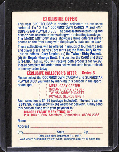FIINR Baseball Card 1987 Sportflix Exclusive Collectors George Brett Vintage Card #3 - Mint Condition
