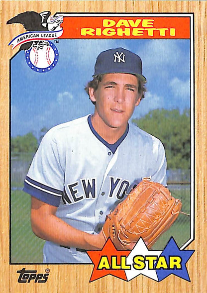 FIINR Baseball Card 1987 Topps All-Star Vintage Dave Righetti MLB Baseball Card #616 - Mint Condition