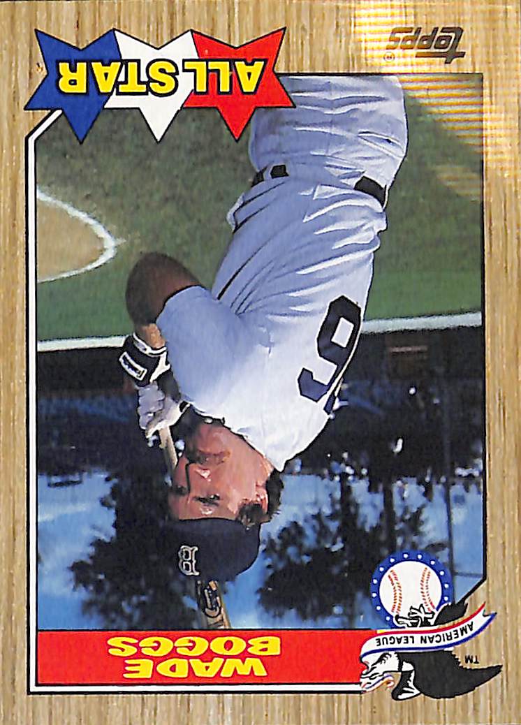 FIINR Baseball Card 1987 Topps All Star Wade Boggs Baseball Card #608 - Mint Condition