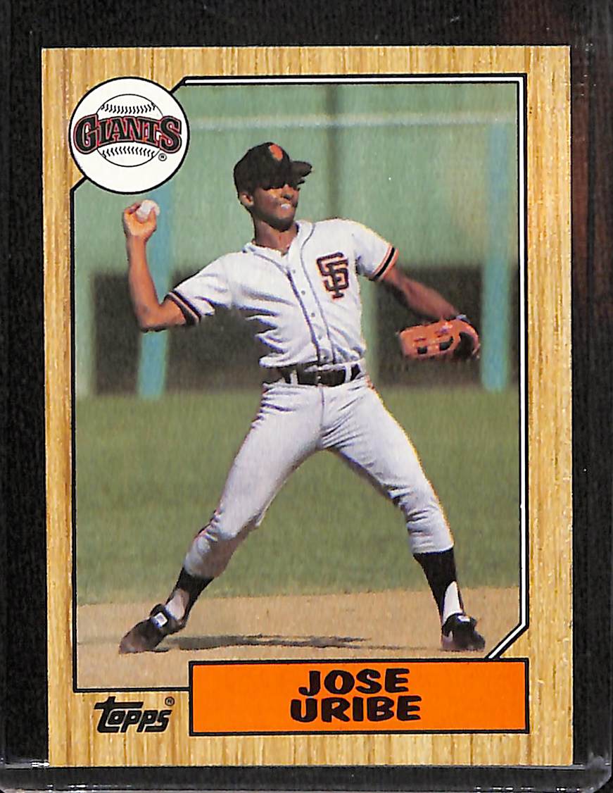 FIINR Baseball Card 1987 Topps Jose Uribe Error Baseball Card #633 - Mint Condition