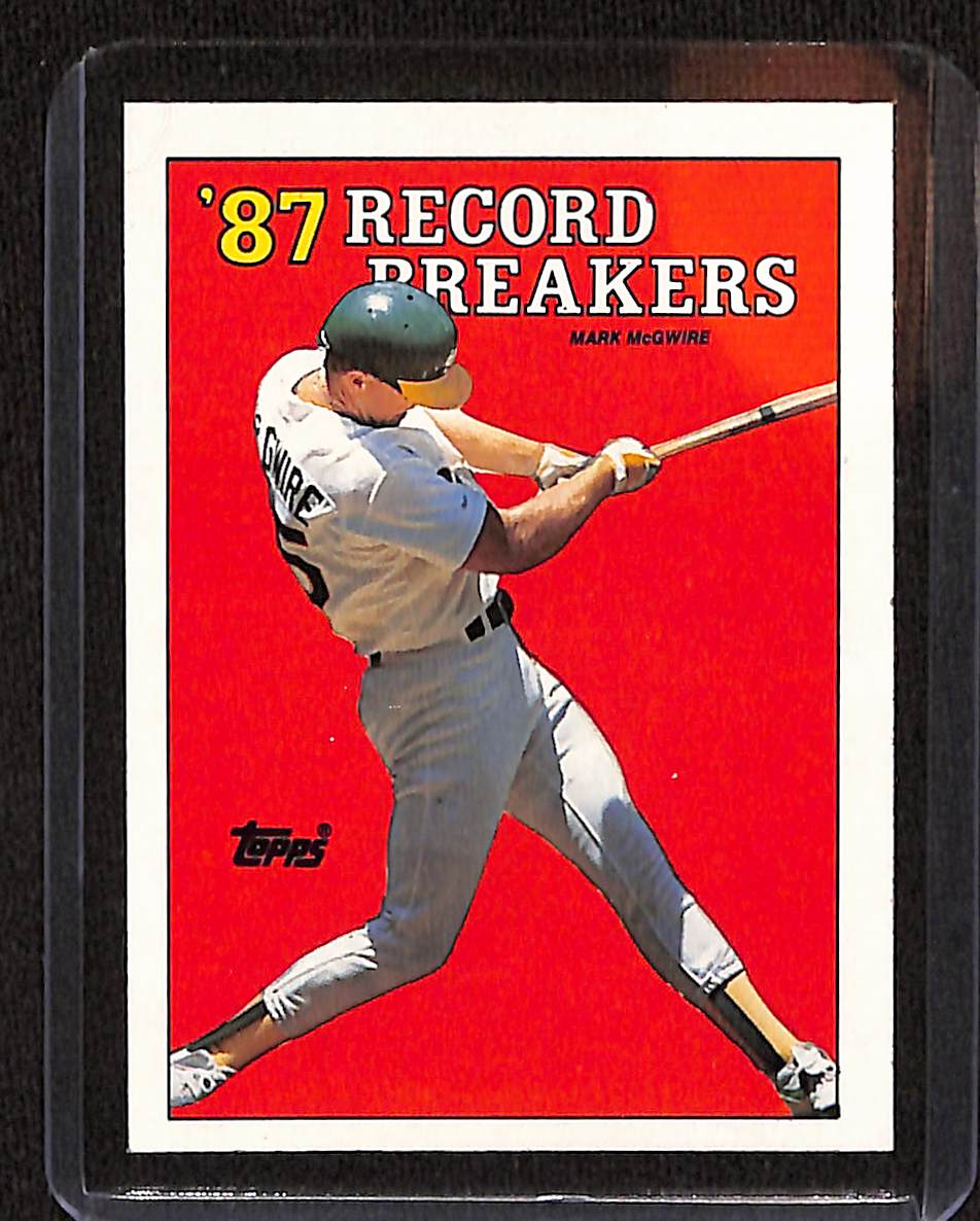 FIINR Baseball Card 1987 Topps Mark McGwire Record Brakers Rookie Baseball Card #3 - Mint Condition