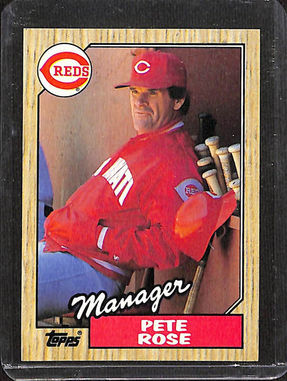 FIINR Baseball Card 1987 Topps Pete Rose Vintage Baseball Card #393 - Mint Condition - Rare