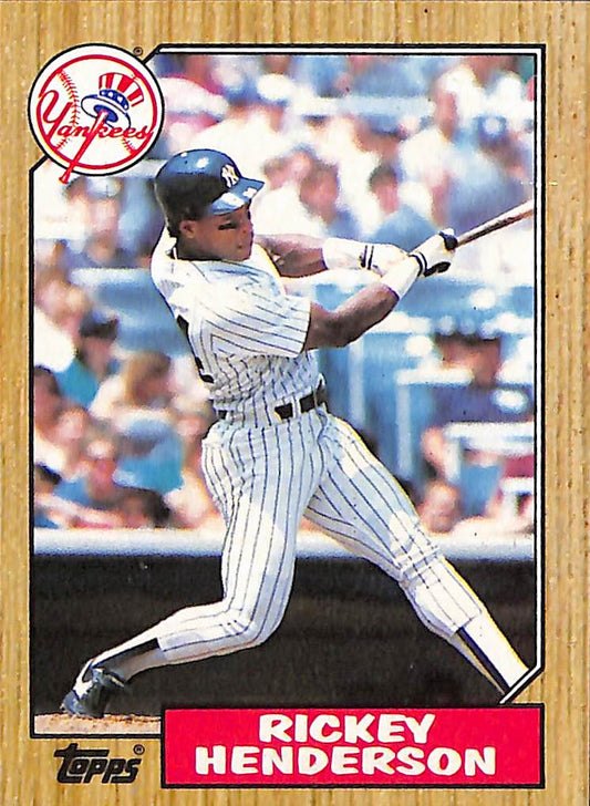 FIINR Baseball Card 1987 Topps Rickey Henderson Baseball Card #735 - Mint Condition