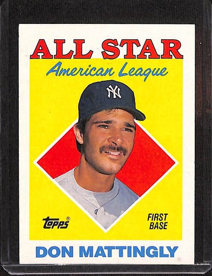 FIINR Baseball Card 1988 Topps All-Star Don Mattingly Vintage Baseball Card #386 - Mint Condition