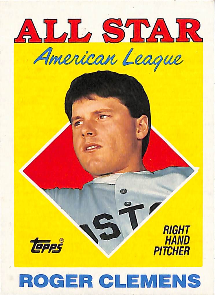 FIINR Baseball Card 1988 Topps All-Star Roger Clemens Vintage Baseball Card #394 - Mint Condition