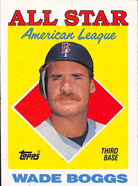 FIINR Baseball Card 1988 Topps All-Star Wade Boggs All-Star Baseball Card #388 - Mint Condition