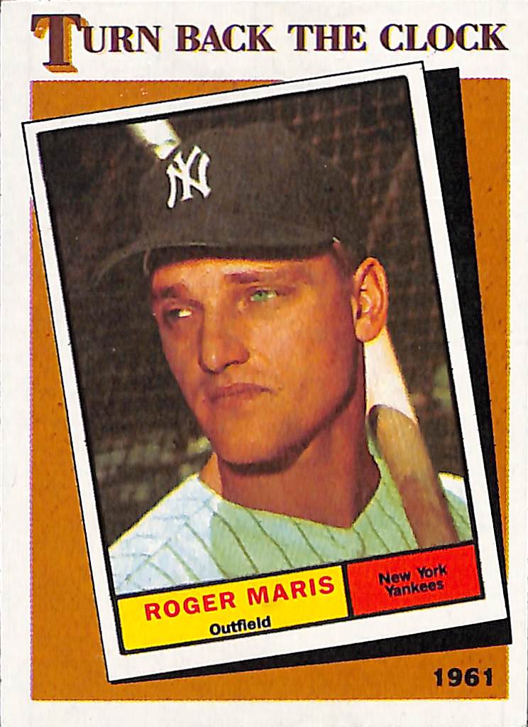 FIINR Baseball Card 1988 Topps Roger Maris Turn Back The Clock Baseball Card #405 - Mint Condition
