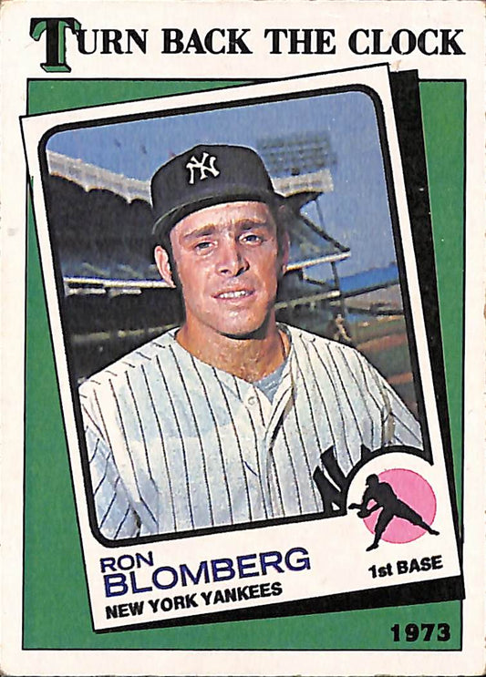 FIINR Baseball Card 1988 Topps Ron Blomberg Turn Back The Clock Vintage Baseball Card #663 - Mint Condition
