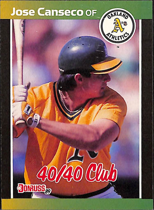 FIINR Baseball Card 1989 Donruss 40/40 Club Jose Canseco Baseball Card #643 - Mint Condition