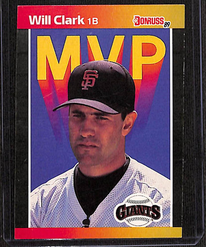 FIINR Baseball Card 1989 Donruss MVP Will Clark MLB Vintage Baseball Player Card #BC-22 - Mint Condition