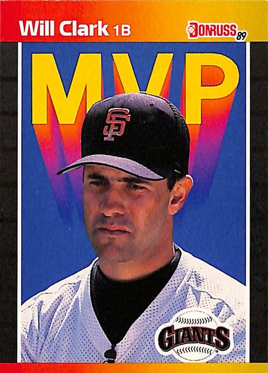 FIINR Baseball Card 1989 Donruss MVP Will Clark MLB Vintage Baseball Player Error Card #BC-22 - Error Card - Mint Condition