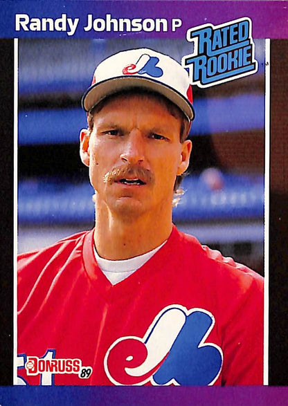 FIINR Baseball Card 1989 Donruss Rated Rookie Randy Johnson Baseball #42- 2 Errors Card