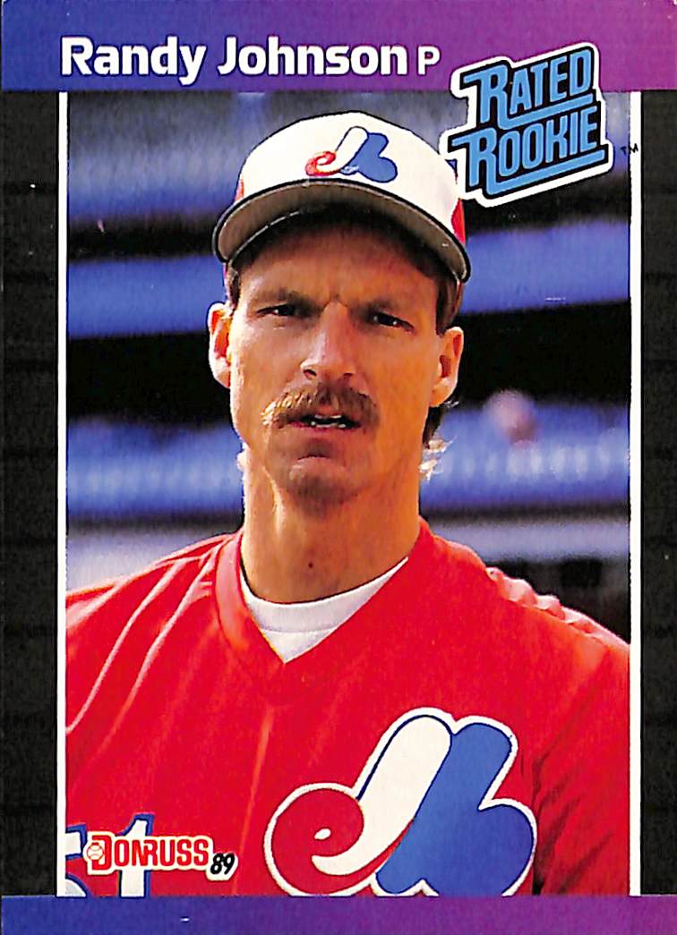 FIINR Baseball Card 1989 Donruss Rated Rookie Randy Johnson MLB Baseball Card #42-  Error Card - Mint Condition