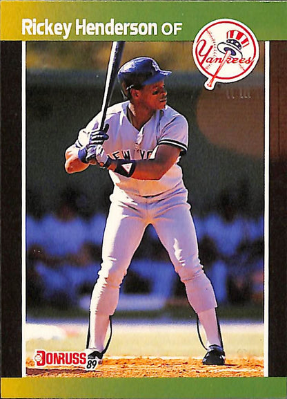 FIINR Baseball Card 1989 Donruss Rickey Henderson Baseball Error Card #245- Error Card - Mint Condition