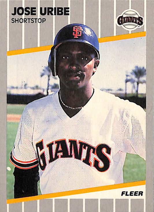 FIINR Baseball Card 1989 Fleer Jose Uribe Error Baseball Card #345 - Error Card - Mint Condition