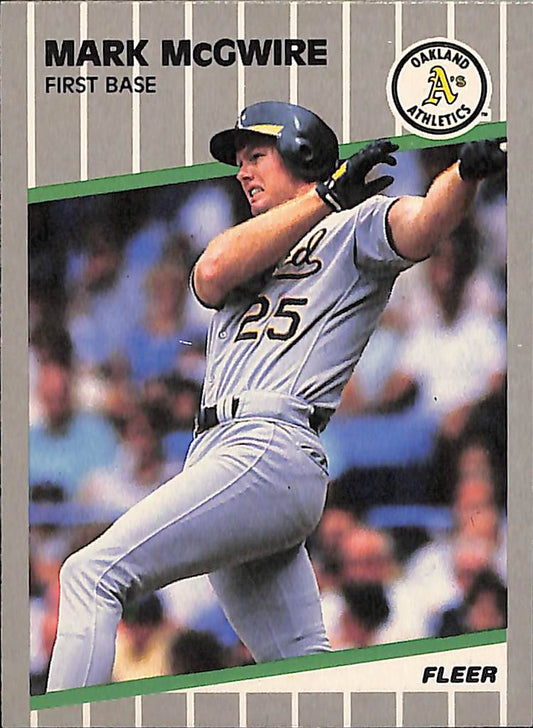 FIINR Baseball Card 1989 Fleer Mark McGwire Baseball Card #17 - Mint Condition