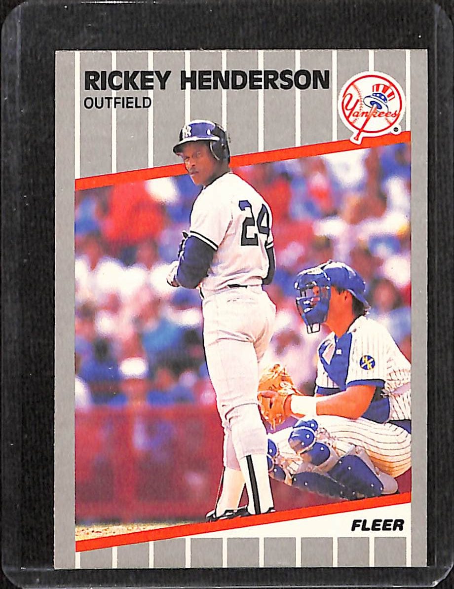 FIINR Baseball Card 1989 Fleer Rickey Henderson Vintage Baseball Card #254 - Mint Condition