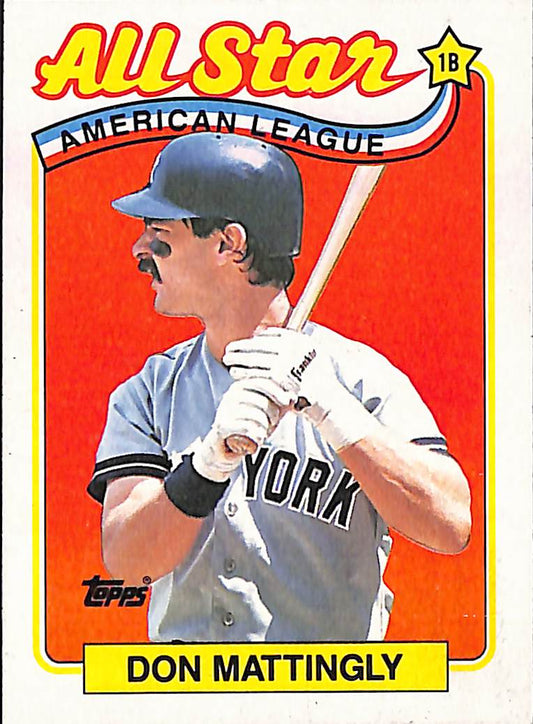 FIINR Baseball Card 1989 Topps All-Star Don Mattingly Vintage Baseball Card #397 - Mint Condition