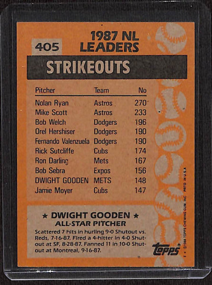 FIINR Baseball Card 1989 Topps Dwight Gooden "Doc" All-Star MLB Vintage Baseball Card #405 - Mint Condition