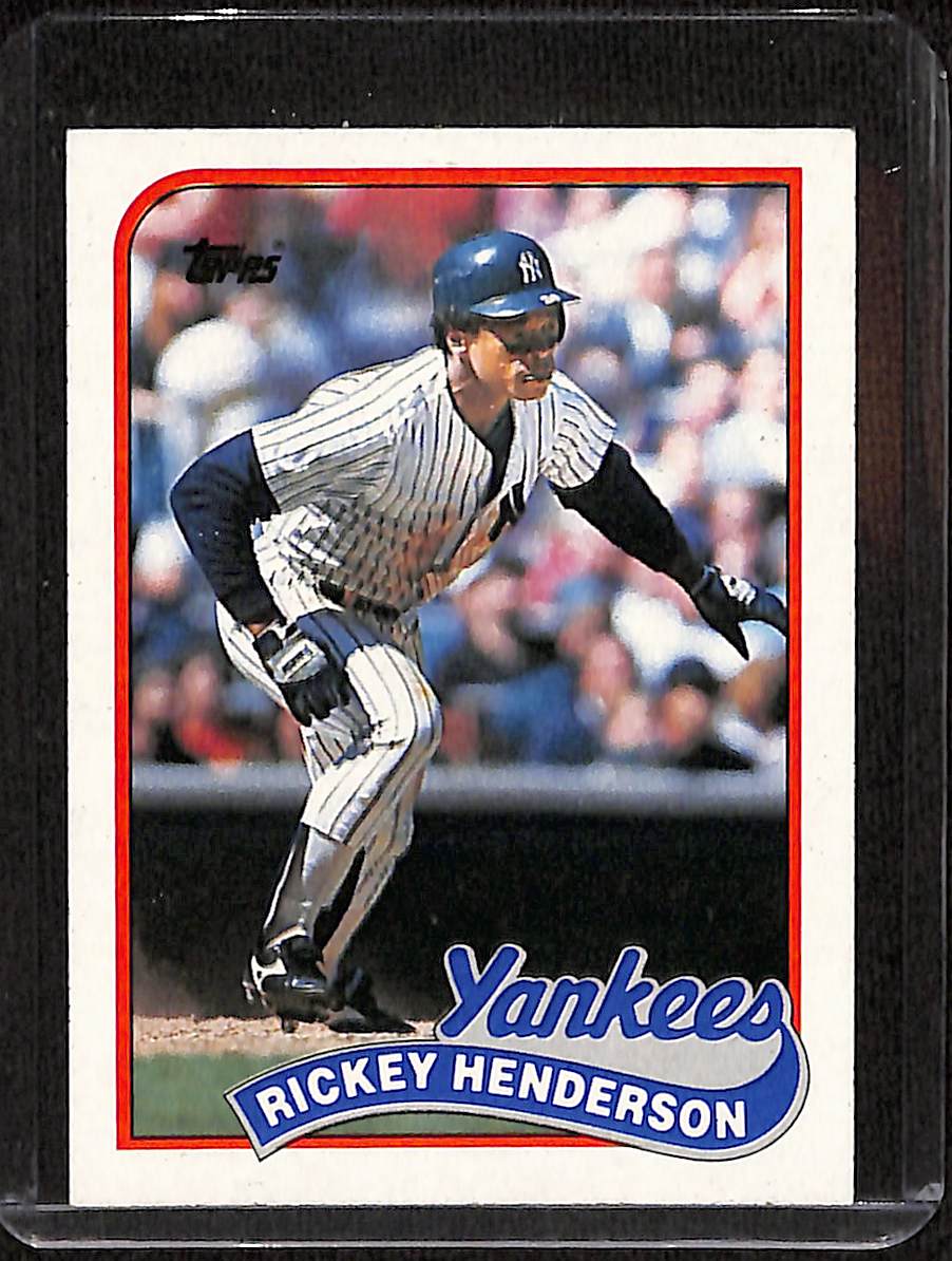 FIINR Baseball Card 1989 Topps Rickey Henderson Vintage Baseball Card #380 - Mint Condition