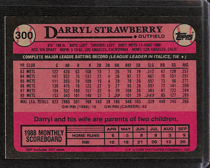 FIINR Baseball Card 1989 Topps Vintage Darryl Strawberry MLB Baseball Card #300 - Mint Condition