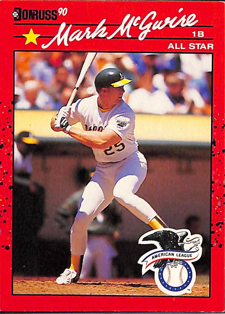 FIINR Baseball Card 1990 Donruss All Star Mark McGwire Error Baseball Card #697 - Error Card - Mint Condition