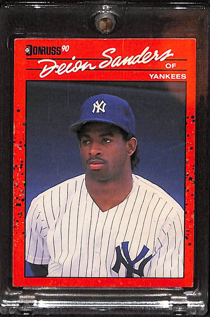FIINR Baseball Card 1990 Donruss Deion Sanders Baseball Card #427 - Error Card - Mint Condition