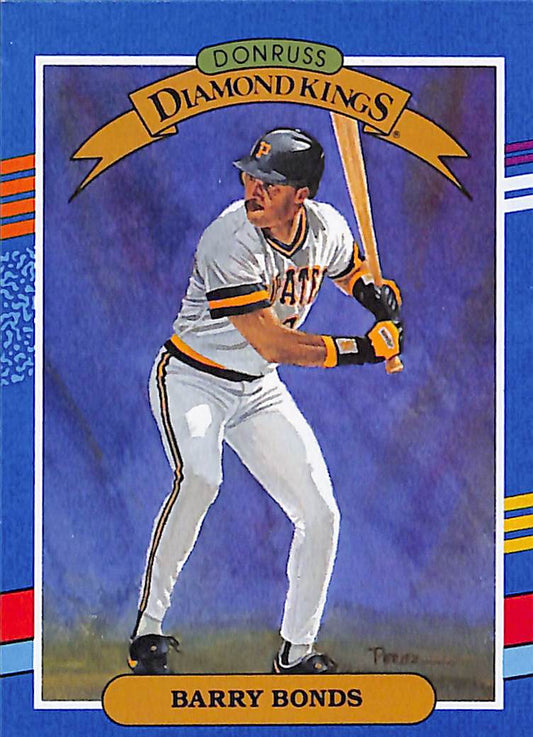 FIINR Baseball Card 1990 Donruss Diamond Kings Barry Bonds Baseball Error Card #4 - Mint Condition