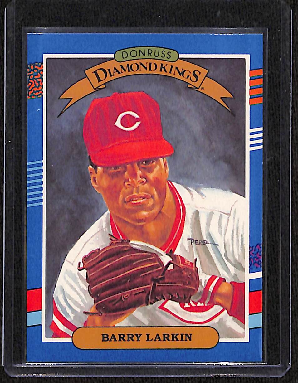 FIINR Baseball Card 1990 Donruss Diamond Kings Barry Larkin MLB Baseball Card #5 - Mint Condition